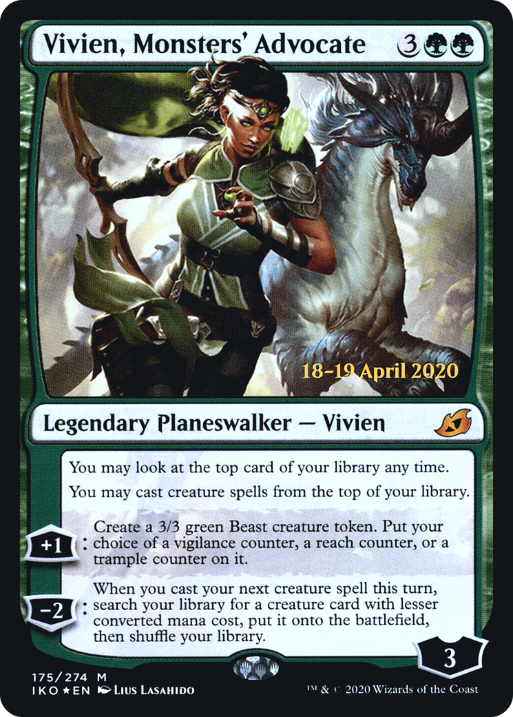 Vivien, Monsters' Advocate [Ikoria: Lair of Behemoths Prerelease Promos] | Silver Goblin