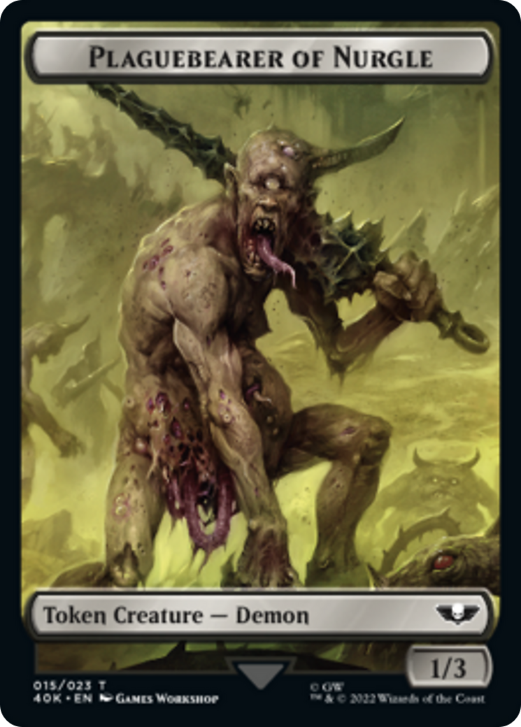 Spawn // Plaguebearer of Nurgle Double-Sided Token [Warhammer 40,000 Tokens] | Silver Goblin