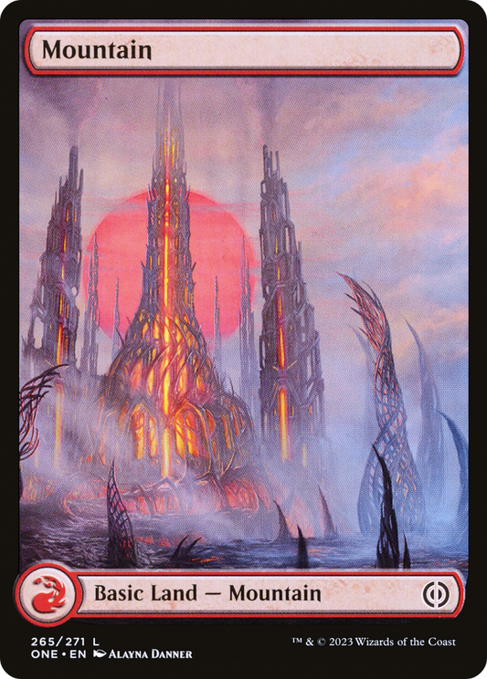 Mountain (265) (Full-Art) [Phyrexia: All Will Be One] Foil