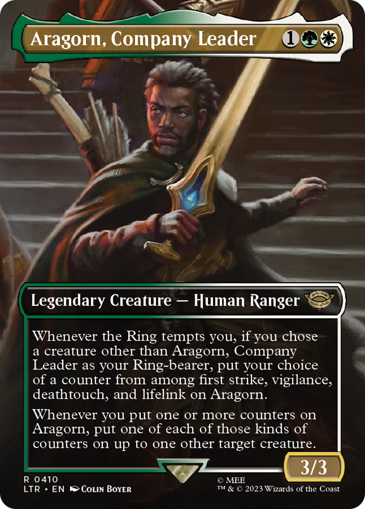 Aragorn, Company Leader (Borderless Alternate Art) [The Lord of the Rings: Tales of Middle-Earth] Foil