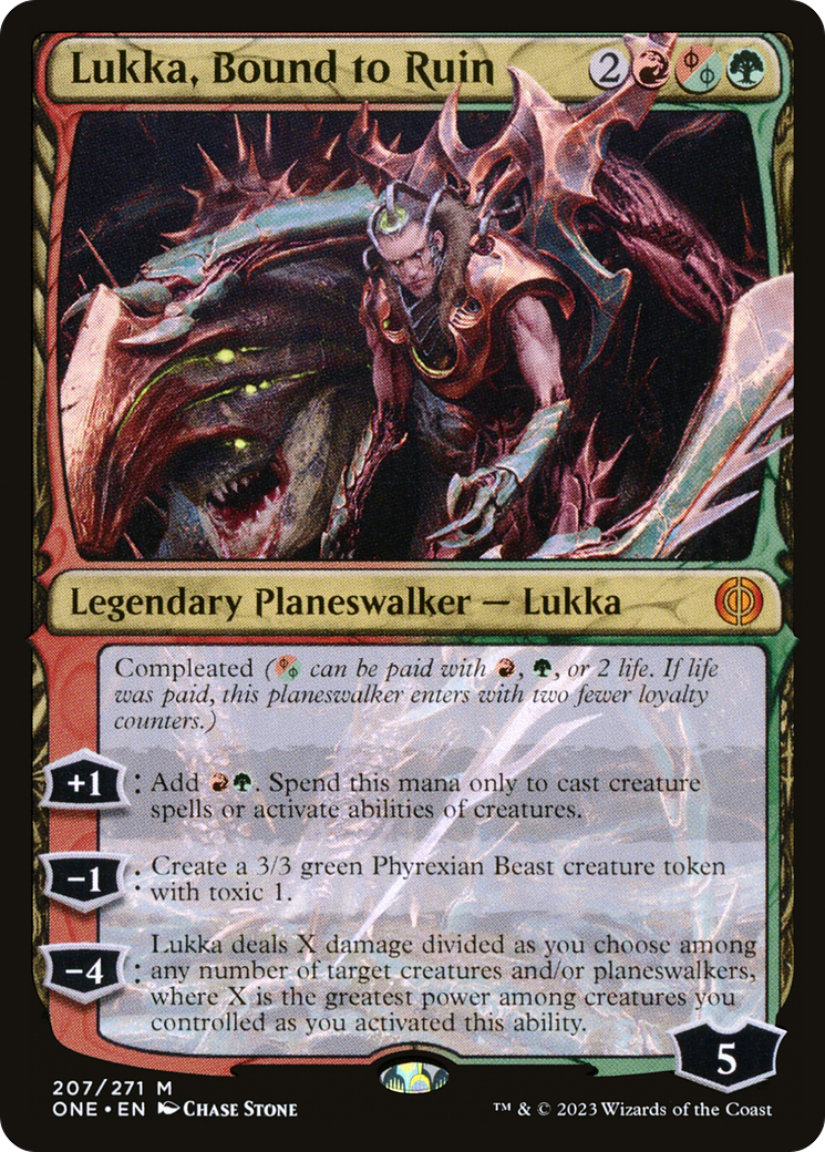 Lukka, Bound to Ruin [Phyrexia: All Will Be One] Foil
