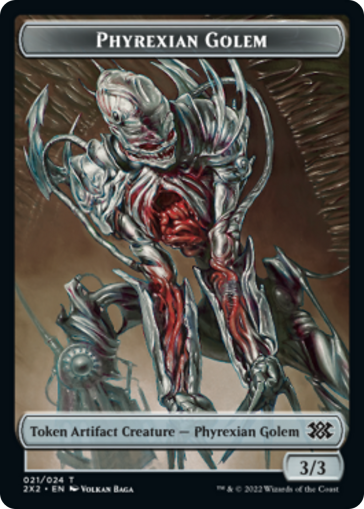 Egg // Phyrexian Golem Double-Sided Token [Double Masters 2022 Tokens] | Silver Goblin