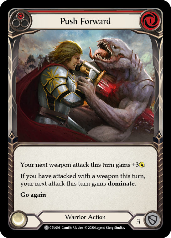 Push Forward (Red) [CRU094] (Crucible of War)  1st Edition Rainbow Foil | Silver Goblin