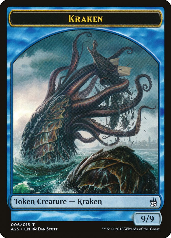 Fish // Kraken Double-Sided Token [Masters 25 Tokens] | Silver Goblin