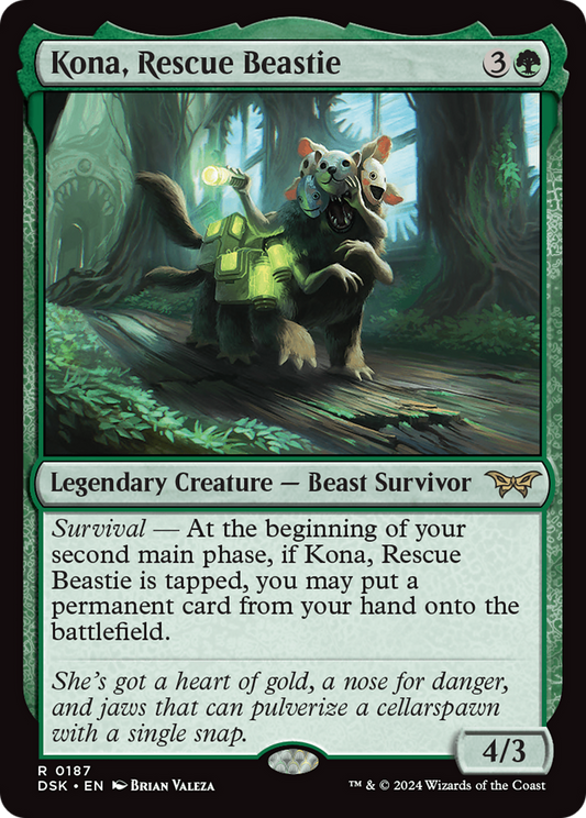 Kona, Rescue Beastie (0187) [Duskmourn: House of Horror] Foil