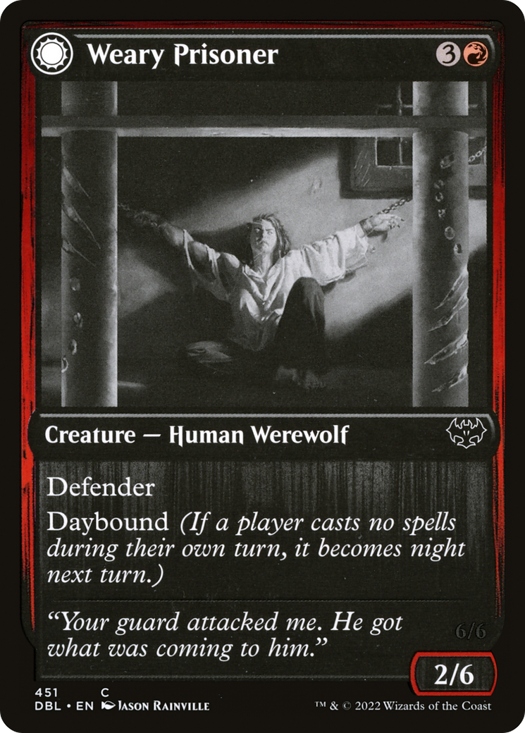 Weary Prisoner // Wrathful Jailbreaker [Innistrad: Double Feature] Foil