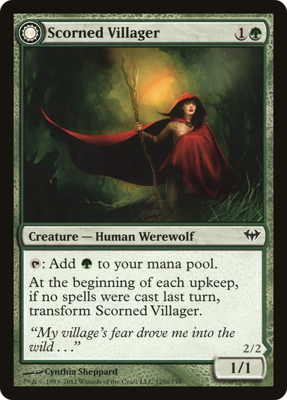 Scorned Villager // Moonscarred Werewolf [Dark Ascension] Foil
