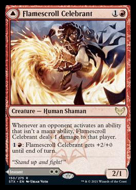 Flamescroll Celebrant // Revel in Silence [Strixhaven: School of Mages] Foil