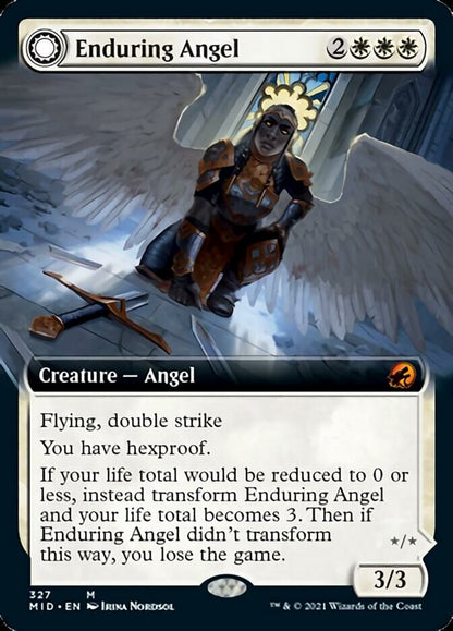 Enduring Angel // Angelic Enforcer (Extended Art) [Innistrad: Midnight Hunt] Foil