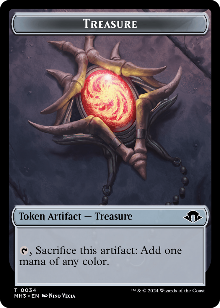 Treasure (Ripple Foil) // Copy Double-Sided Token [Modern Horizons 3 Tokens] | Silver Goblin
