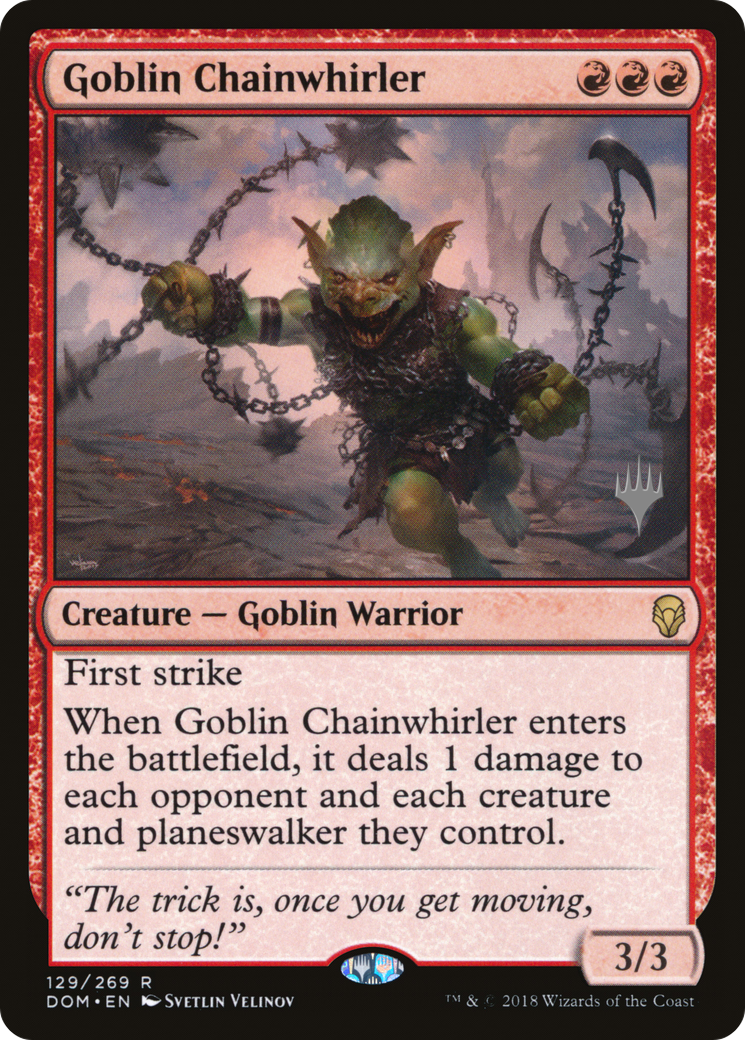 Goblin Chainwhirler (Promo Pack) [Dominaria Promos] | Silver Goblin