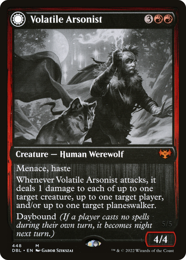 Volatile Arsonist // Dire-Strain Anarchist [Innistrad: Double Feature] Foil