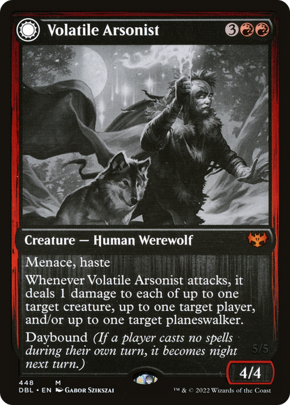 Volatile Arsonist // Dire-Strain Anarchist [Innistrad: Double Feature] Foil