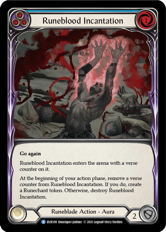 Runeblood Incantation (Blue) [EVR109] (Everfest)  1st Edition Rainbow Foil | Silver Goblin