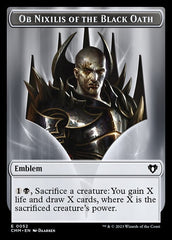 Treasure // Emblem - Ob Nixilis of the Black Oath Double-Sided Token [Commander Masters Tokens] | Silver Goblin