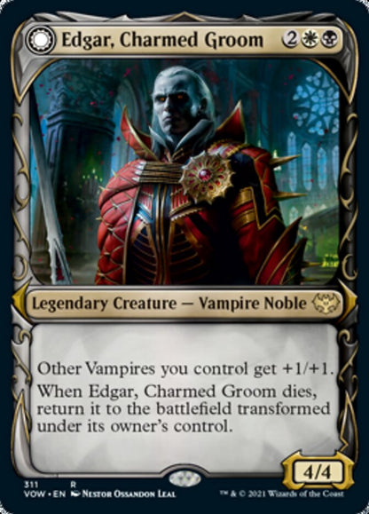 Edgar, Charmed Groom // Edgar Markov's Coffin (Showcase Fang Frame) [Innistrad: Crimson Vow] Foil