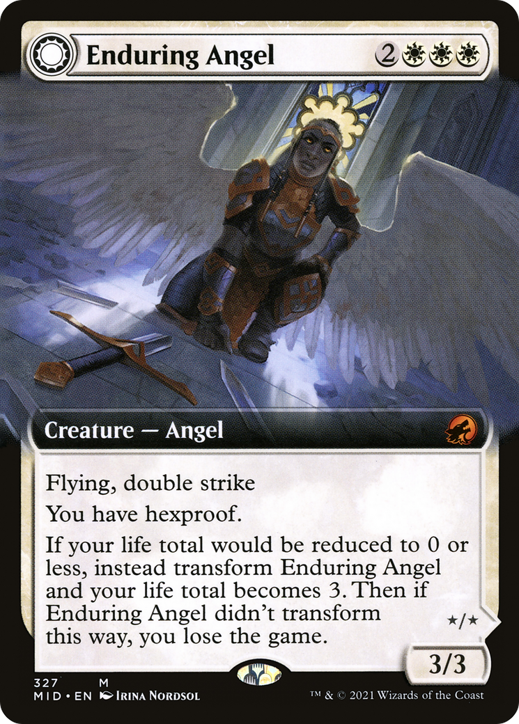 Enduring Angel // Angelic Enforcer (Extended Art) [Innistrad: Midnight Hunt] Foil