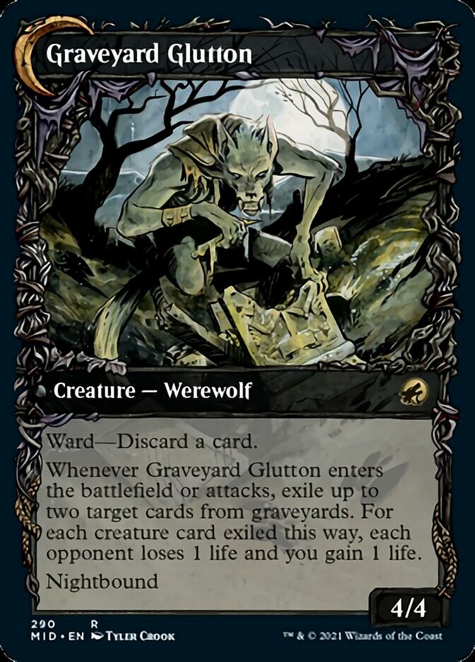Graveyard Trespasser // Graveyard Glutton (Showcase Equinox) [Innistrad: Midnight Hunt] Foil