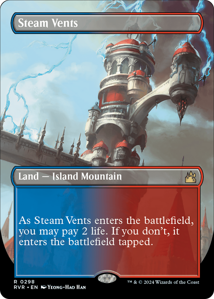 Steam Vents (Borderless) [Ravnica Remastered] | Silver Goblin