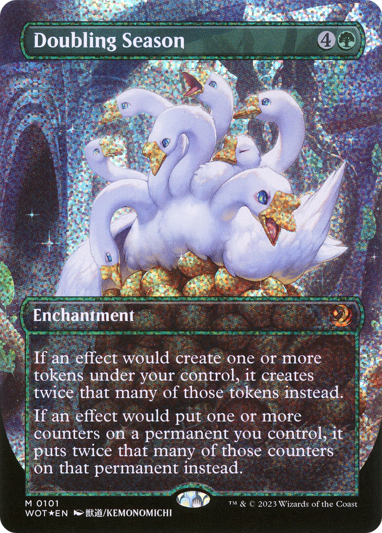 Doubling Season (Anime Borderless) (Confetti Foil) [Wilds of Eldraine: Enchanting Tales] | Silver Goblin