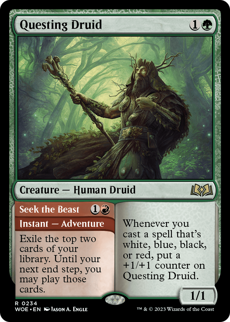 Questing Druid // Seek the Beast [Wilds of Eldraine] Foil