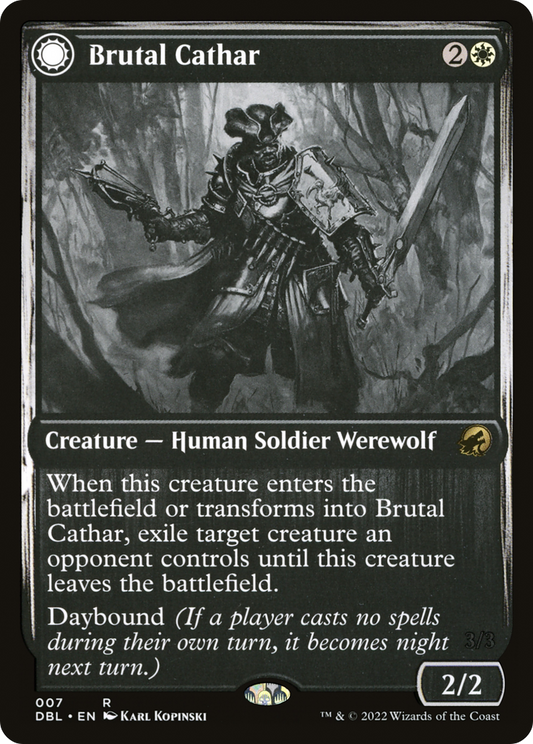 Brutal Cathar // Moonrage Brute [Innistrad: Double Feature] Foil