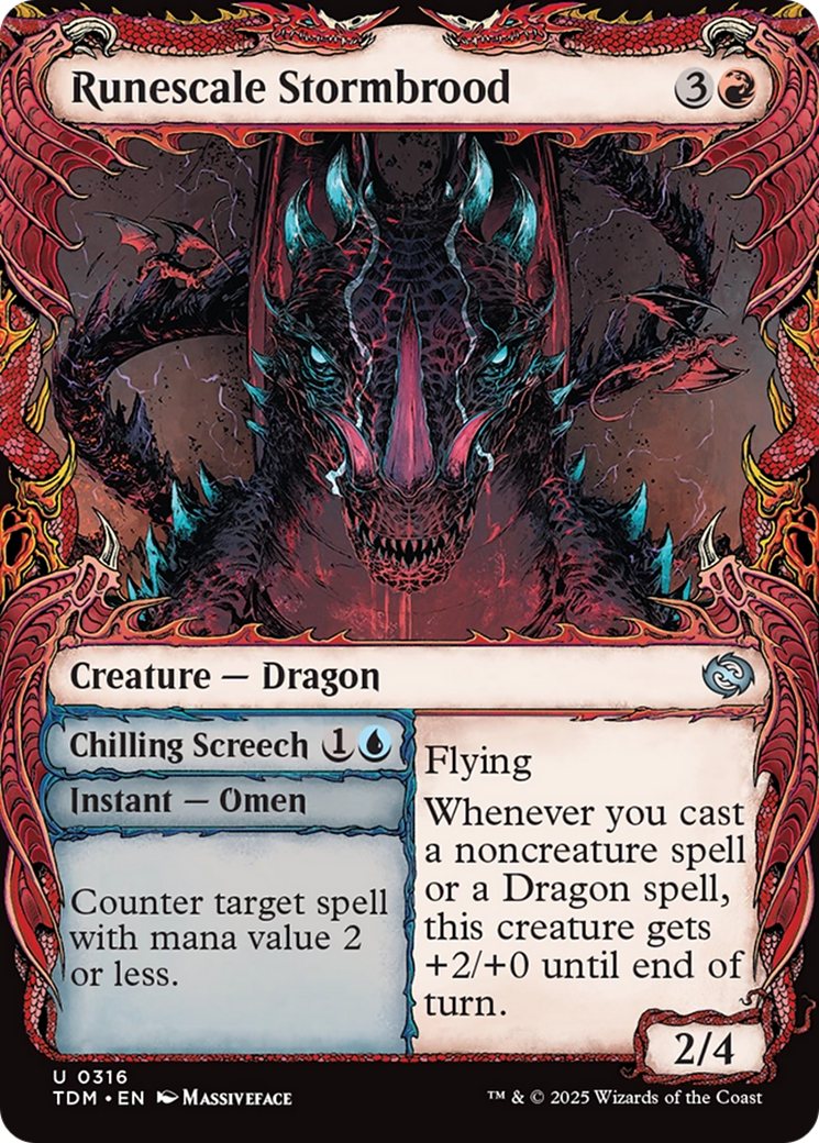 Runescale Stormbrood // Chilling Screech (Showcase) (316) - Tarkir: Dragonstorm