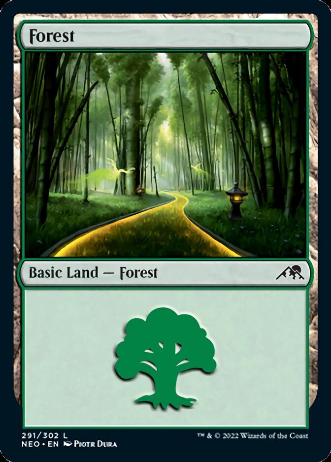 Forest (291) [Kamigawa: Neon Dynasty] Foil