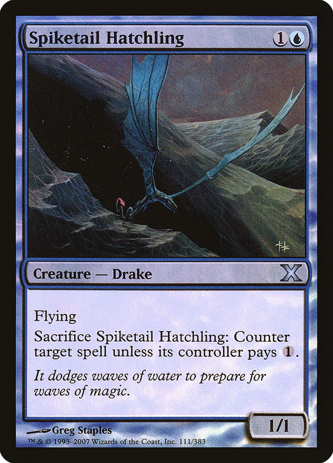 Spiketail Hatchling (Premium Foil) [Tenth Edition] | Silver Goblin