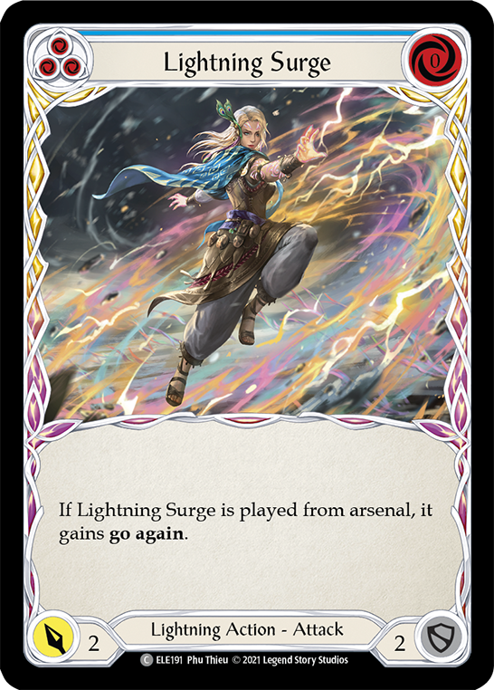 Lightning Surge (Blue) [ELE191] (Tales of Aria)  1st Edition Rainbow Foil | Silver Goblin