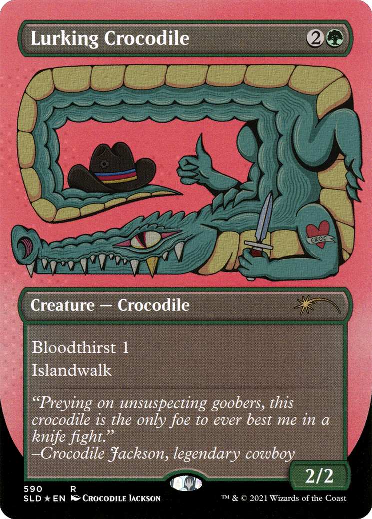 Lurking Crocodile (Foil Etched) [Secret Lair Drop Promos] | Silver Goblin