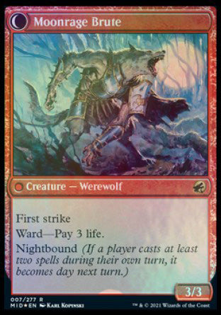 Brutal Cathar // Moonrage Brute [Innistrad: Midnight Hunt Prerelease Promos] | Silver Goblin