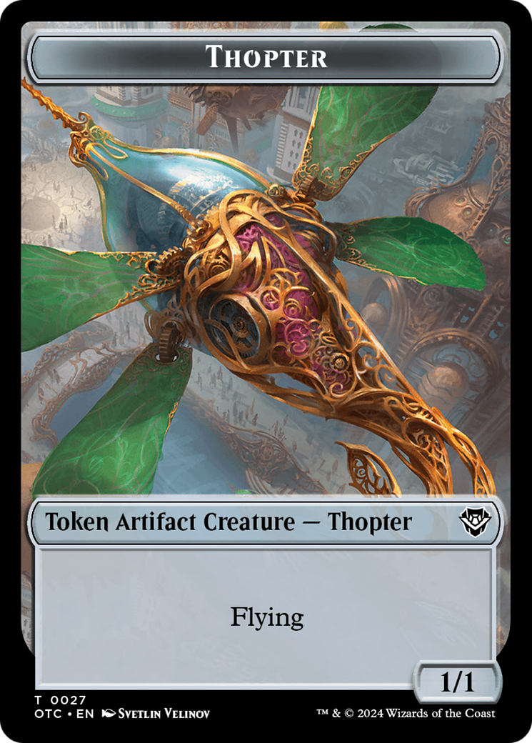 Thopter // Treasure Double-Sided Token [Outlaws of Thunder Junction Commander Tokens] | Silver Goblin