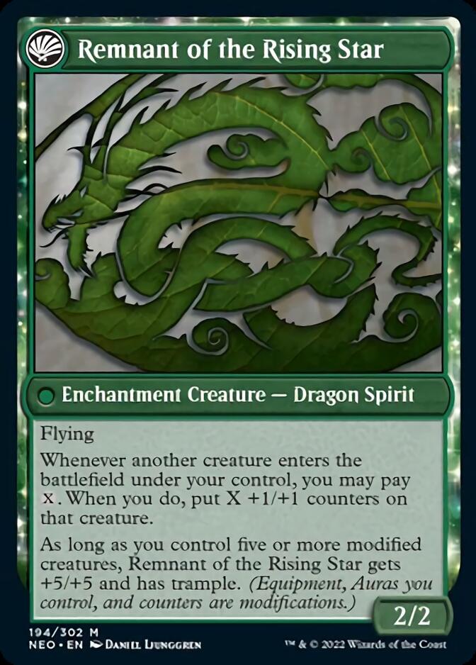 Jugan Defends the Temple // Remnant of the Rising Star [Kamigawa: Neon Dynasty] Foil