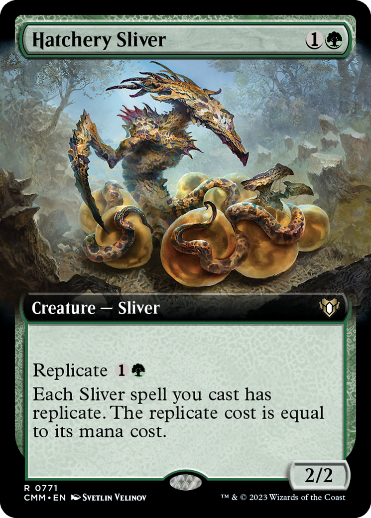 Hatchery Sliver (Extended Art) [Commander Masters] Foil