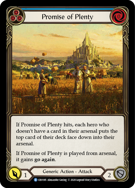 Promise of Plenty (Blue) [CRU185] (Crucible of War)  1st Edition Rainbow Foil | Silver Goblin