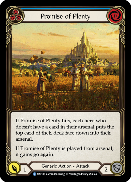 Promise of Plenty (Blue) 1st Edition Rainbow Foil (CRU185) - Crucible of War