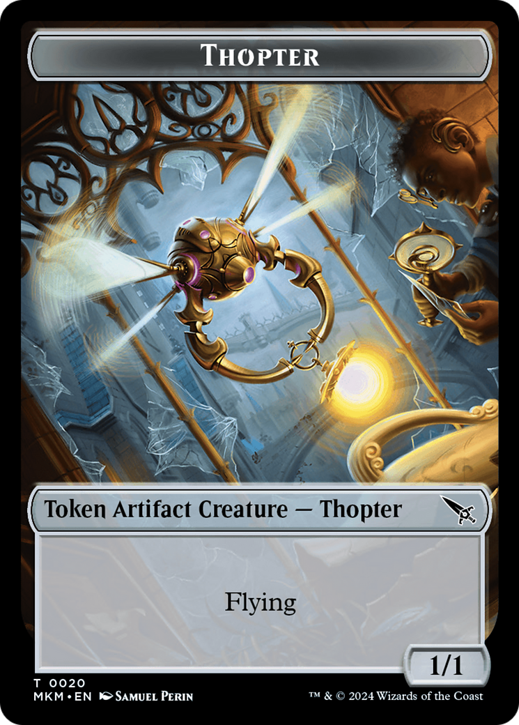 Thopter (0020) // Spider Double-Sided Token [Murders at Karlov Manor Tokens] | Silver Goblin