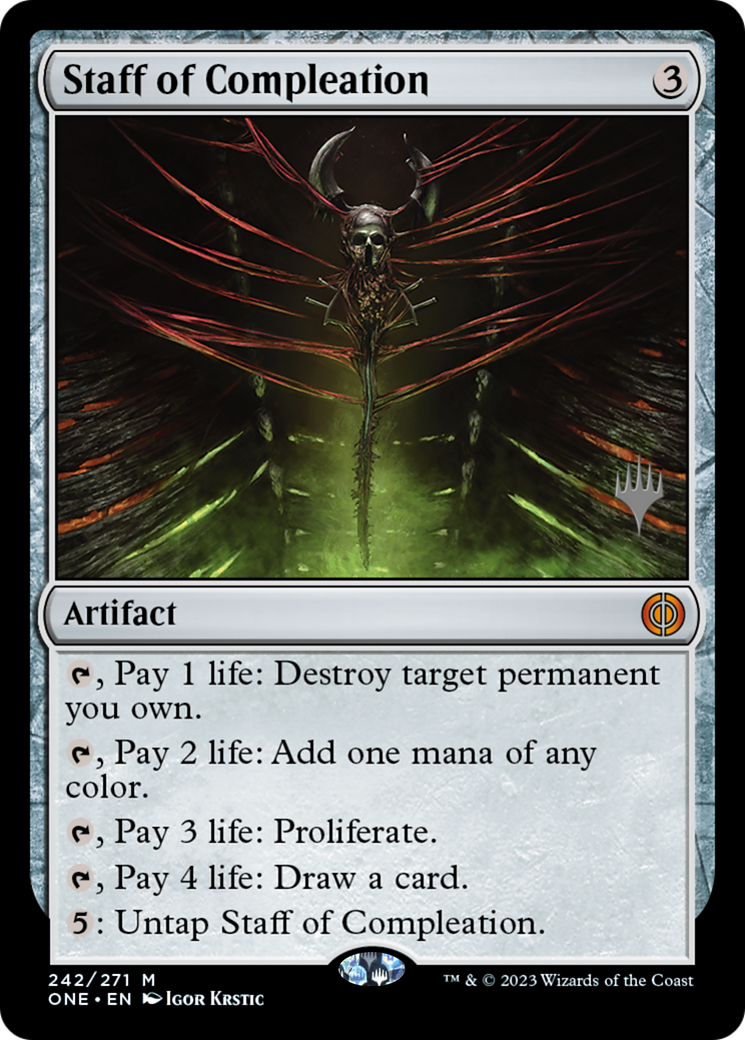 Staff of Compleation (Promo Pack) [Phyrexia: All Will Be One Promos] Foil