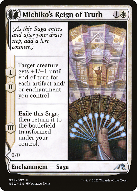 Michiko's Reign of Truth // Portrait of Michiko [Kamigawa: Neon Dynasty] Foil