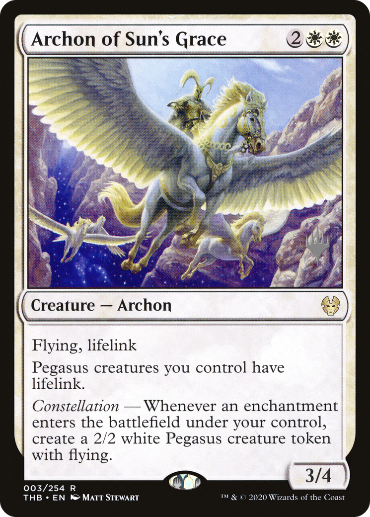 Archon of Sun's Grace (Promo Pack) [Theros Beyond Death Promos] Foil