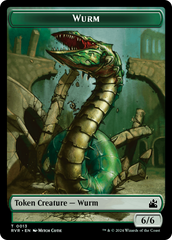 Elf Knight // Wurm Double-Sided Token [Ravnica Remastered Tokens] | Silver Goblin