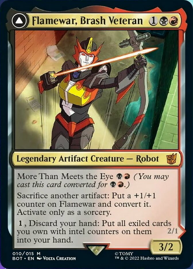 Flamewar, Brash Veteran // Flamewar, Streetwise Operative [Transformers] Foil