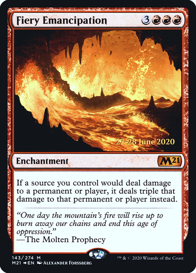 Fiery Emancipation [Core Set 2021 Prerelease Promos] | Silver Goblin