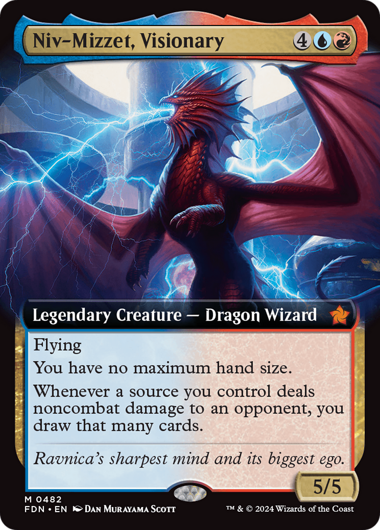 Niv-Mizzet, Visionary (Extended Art) [Foundations] | Silver Goblin