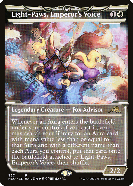 Light-Paws, Emperor's Voice (Showcase Soft Glow) [Kamigawa: Neon Dynasty] Foil