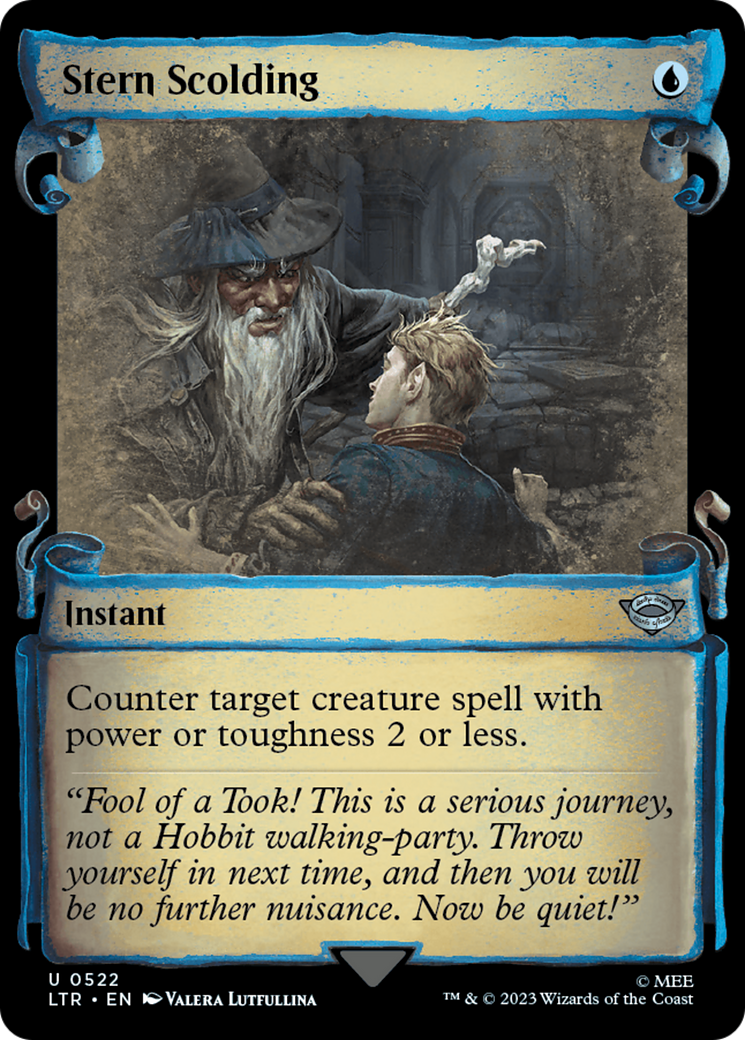 Stern Scolding (Showcase Scrolls) (Showcase) (522) Foil - The Lord of the Rings: Tales of Middle-earth