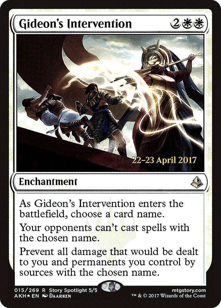 Gideon's Intervention [Amonkhet Prerelease Promos] | Silver Goblin