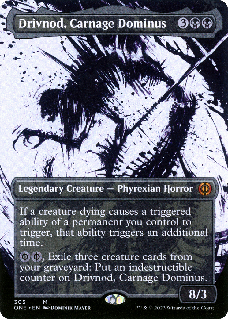 Drivnod, Carnage Dominus (Borderless Ichor) [Phyrexia: All Will Be One] Foil