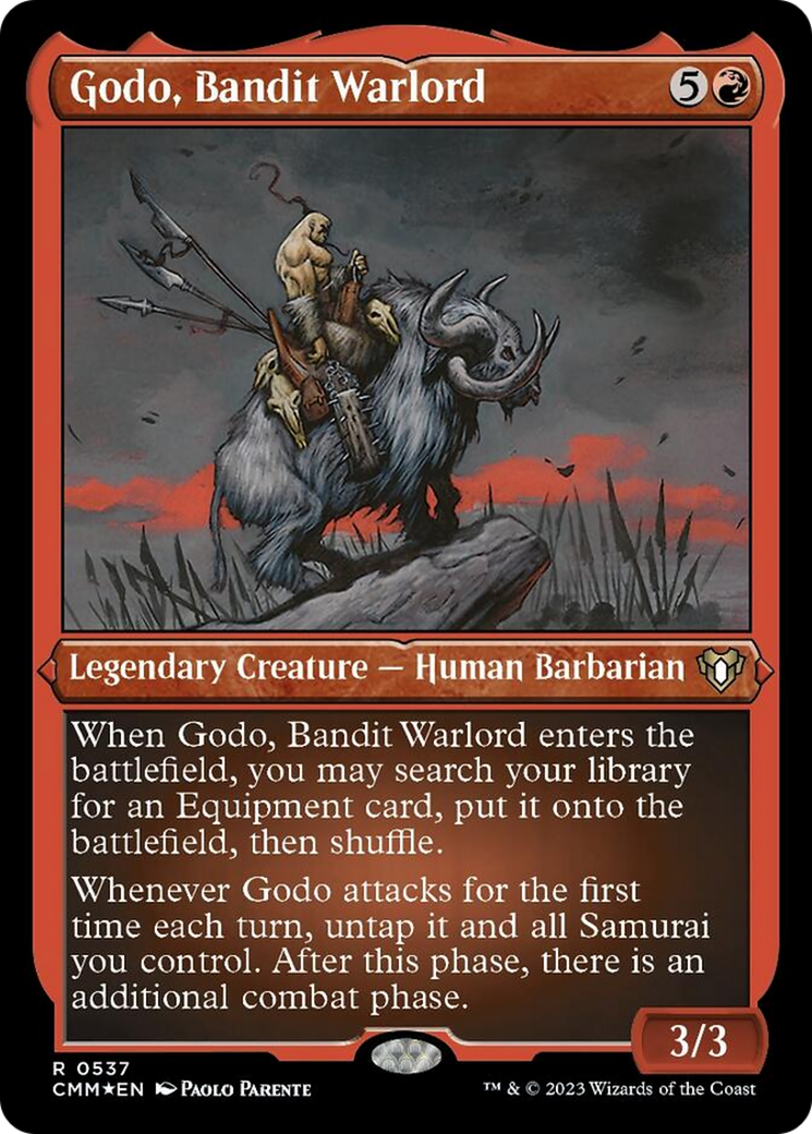 Godo, Bandit Warlord (Foil Etched) [Commander Masters] | Silver Goblin